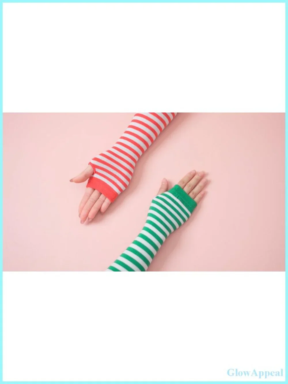 Long Fingerless Gloves with Thumb Hole, Knit Arm Warmers, Polyester, Winter